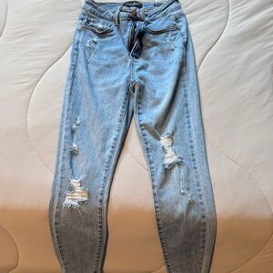 Judy Blue Light Blue Distressed Skinny Jeans